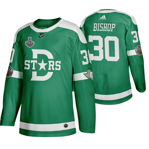 Adidas Dallas Stars 30 Ben Bishop Men Green 2020 Stanley Cup Final Stitched Classic Retro NHL Jersey